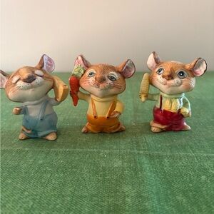 Homco Colorful Mouse Figurine Trio